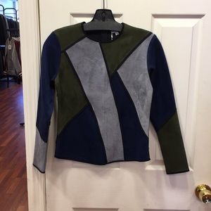 Suede multi color combo top